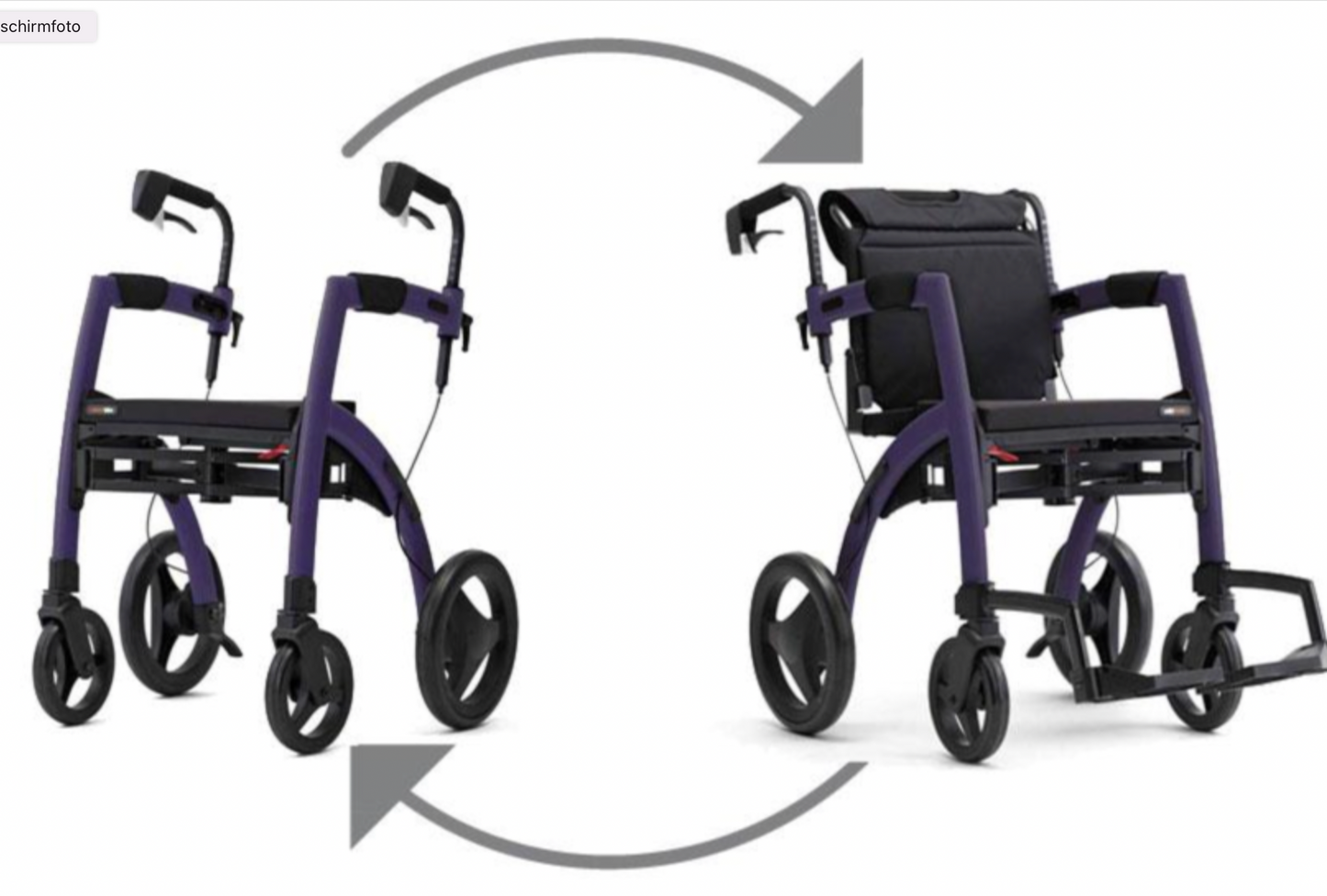 Transportrollstuhl und Rollator