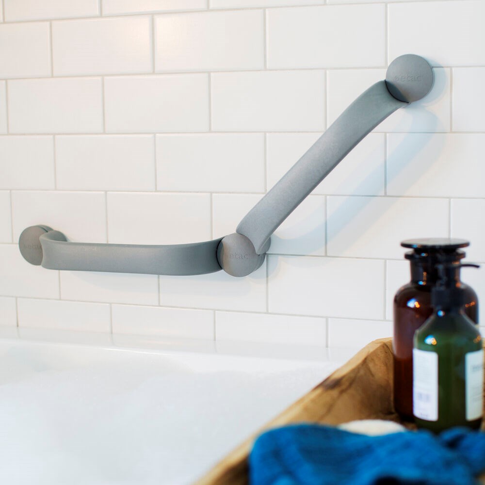Grab bar adhesive mounting
